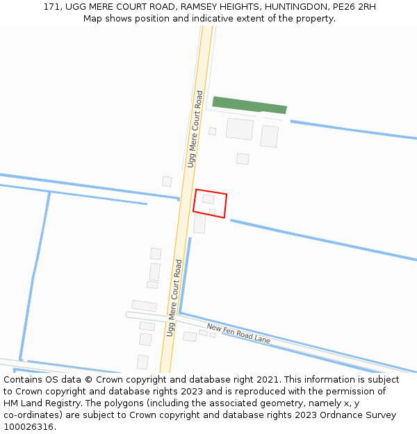 171, UGG MERE COURT ROAD, RAMSEY HEIGHTS, HUNTINGDON, PE26 2RH: Location map and indicative extent of plot