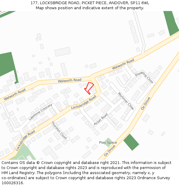 177, LOCKSBRIDGE ROAD, PICKET PIECE, ANDOVER, SP11 6WL: Location map and indicative extent of plot