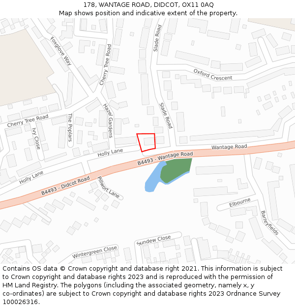 178, WANTAGE ROAD, DIDCOT, OX11 0AQ: Location map and indicative extent of plot