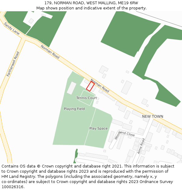 179, NORMAN ROAD, WEST MALLING, ME19 6RW: Location map and indicative extent of plot