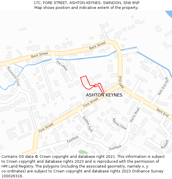 17C, FORE STREET, ASHTON KEYNES, SWINDON, SN6 6NP: Location map and indicative extent of plot