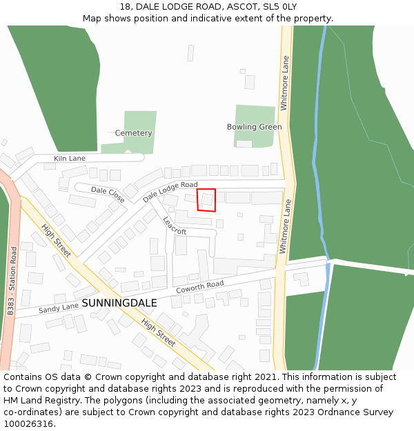 18, DALE LODGE ROAD, ASCOT, SL5 0LY: Location map and indicative extent of plot