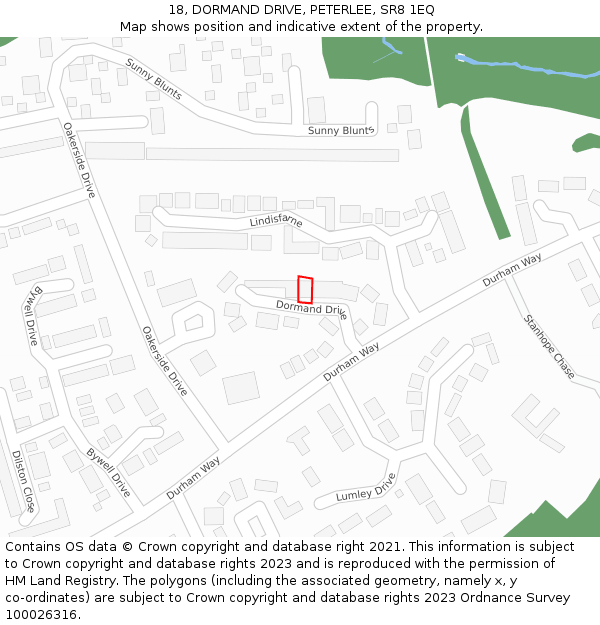 18, DORMAND DRIVE, PETERLEE, SR8 1EQ: Location map and indicative extent of plot