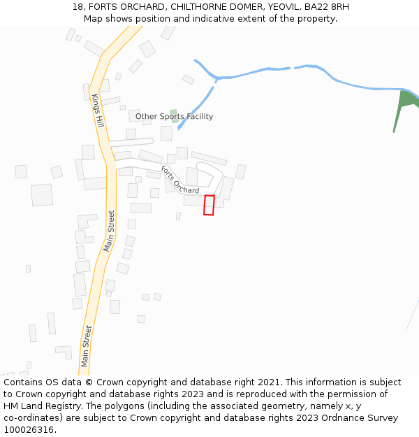 18, FORTS ORCHARD, CHILTHORNE DOMER, YEOVIL, BA22 8RH: Location map and indicative extent of plot