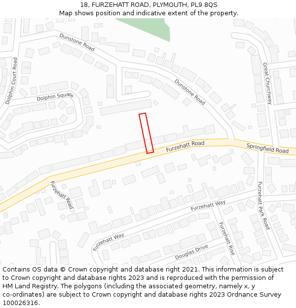 18, FURZEHATT ROAD, PLYMOUTH, PL9 8QS: Location map and indicative extent of plot