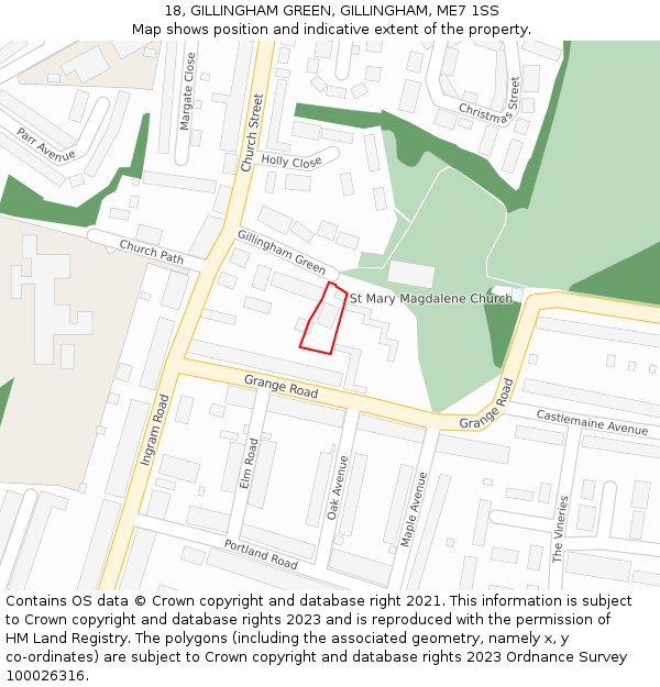 18, GILLINGHAM GREEN, GILLINGHAM, ME7 1SS: Location map and indicative extent of plot