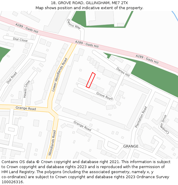 18, GROVE ROAD, GILLINGHAM, ME7 2TX: Location map and indicative extent of plot