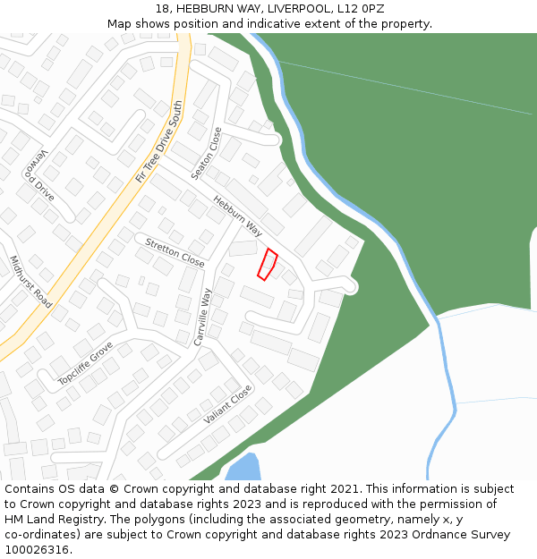 18, HEBBURN WAY, LIVERPOOL, L12 0PZ: Location map and indicative extent of plot