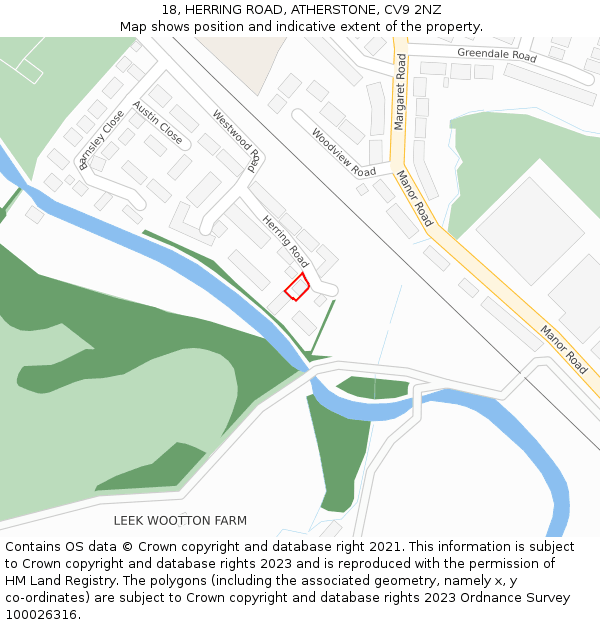 18, HERRING ROAD, ATHERSTONE, CV9 2NZ: Location map and indicative extent of plot