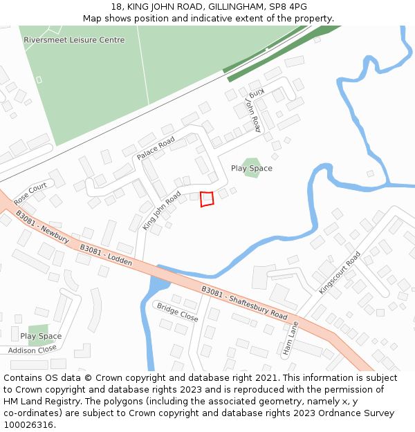 18, KING JOHN ROAD, GILLINGHAM, SP8 4PG: Location map and indicative extent of plot