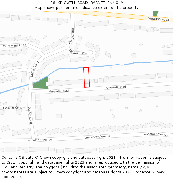 18, KINGWELL ROAD, BARNET, EN4 0HY: Location map and indicative extent of plot