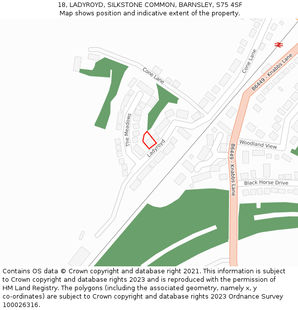 18, LADYROYD, SILKSTONE COMMON, BARNSLEY, S75 4SF: Location map and indicative extent of plot