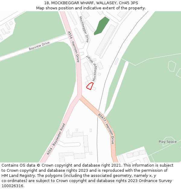 18, MOCKBEGGAR WHARF, WALLASEY, CH45 3PS: Location map and indicative extent of plot