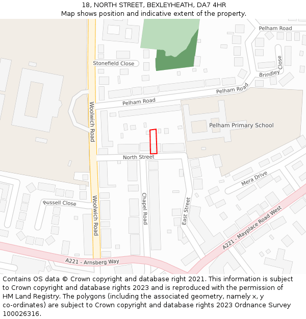 18, NORTH STREET, BEXLEYHEATH, DA7 4HR: Location map and indicative extent of plot