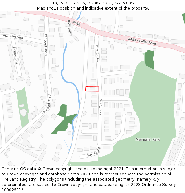 18, PARC TYISHA, BURRY PORT, SA16 0RS: Location map and indicative extent of plot