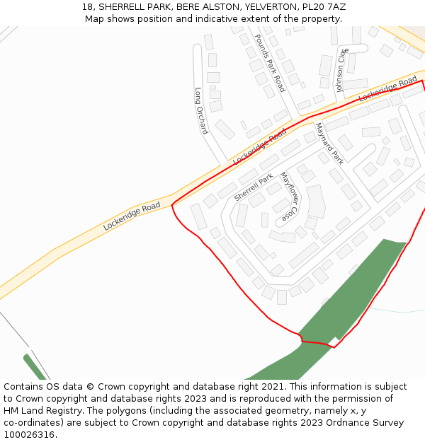 18, SHERRELL PARK, BERE ALSTON, YELVERTON, PL20 7AZ: Location map and indicative extent of plot