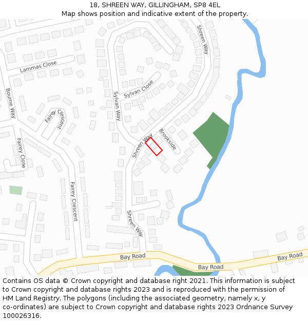 18, SHREEN WAY, GILLINGHAM, SP8 4EL: Location map and indicative extent of plot