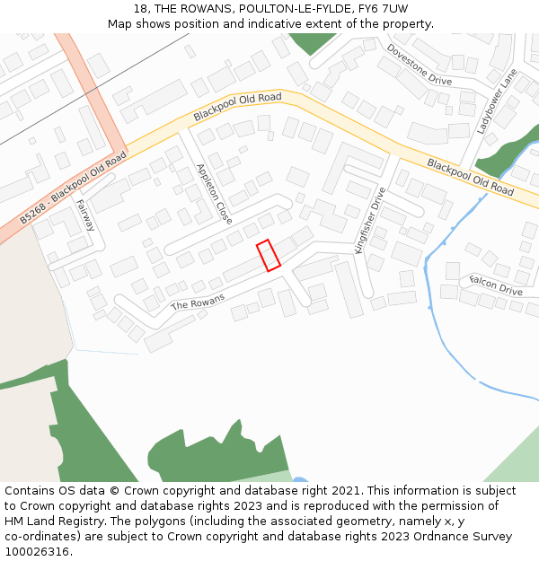 18, THE ROWANS, POULTON-LE-FYLDE, FY6 7UW: Location map and indicative extent of plot
