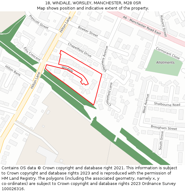 18, WINDALE, WORSLEY, MANCHESTER, M28 0SR: Location map and indicative extent of plot