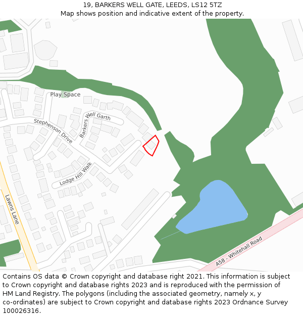 19, BARKERS WELL GATE, LEEDS, LS12 5TZ: Location map and indicative extent of plot