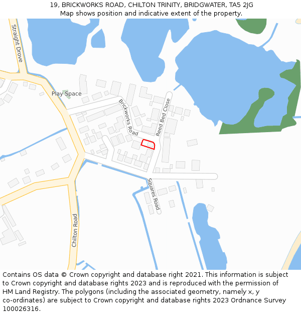 19, BRICKWORKS ROAD, CHILTON TRINITY, BRIDGWATER, TA5 2JG: Location map and indicative extent of plot