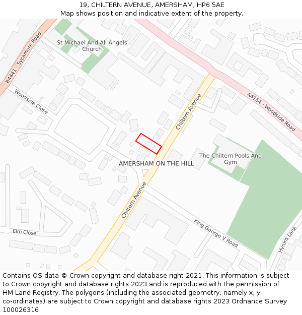 19, CHILTERN AVENUE, AMERSHAM, HP6 5AE: Location map and indicative extent of plot