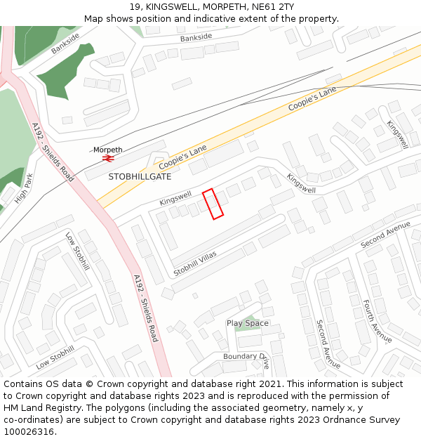 19, KINGSWELL, MORPETH, NE61 2TY: Location map and indicative extent of plot