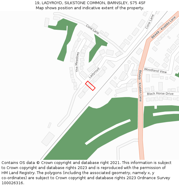 19, LADYROYD, SILKSTONE COMMON, BARNSLEY, S75 4SF: Location map and indicative extent of plot