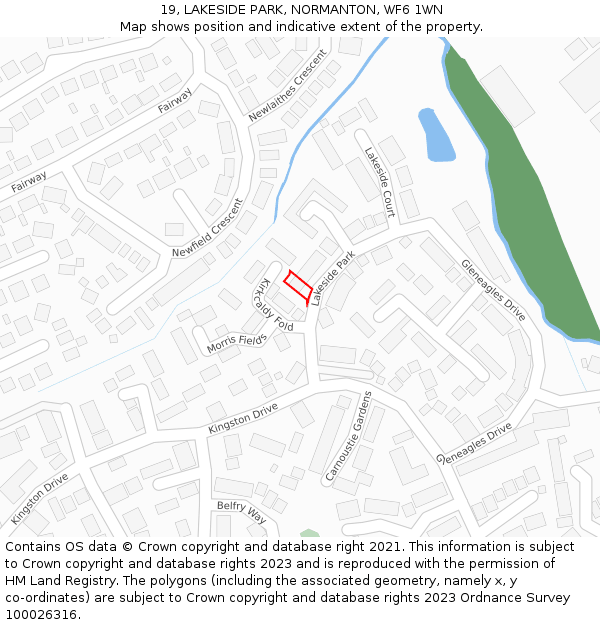 19, LAKESIDE PARK, NORMANTON, WF6 1WN: Location map and indicative extent of plot