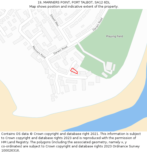 19, MARINERS POINT, PORT TALBOT, SA12 6DL: Location map and indicative extent of plot