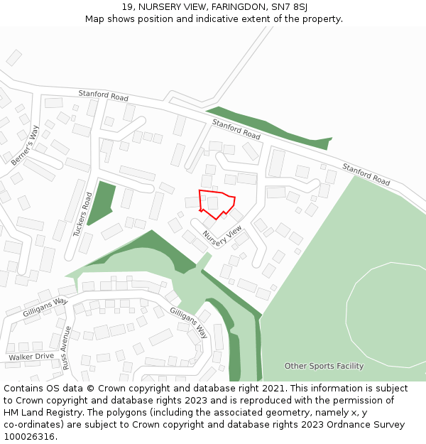 19, NURSERY VIEW, FARINGDON, SN7 8SJ: Location map and indicative extent of plot