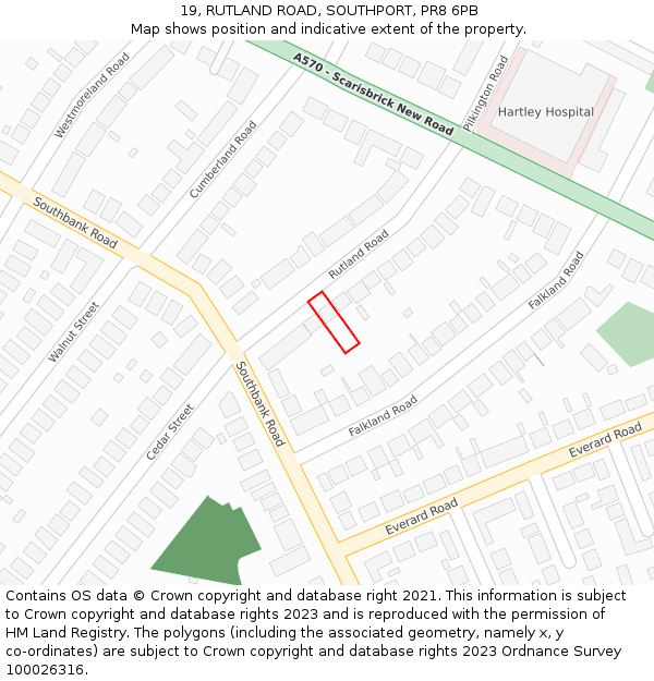 19, RUTLAND ROAD, SOUTHPORT, PR8 6PB: Location map and indicative extent of plot