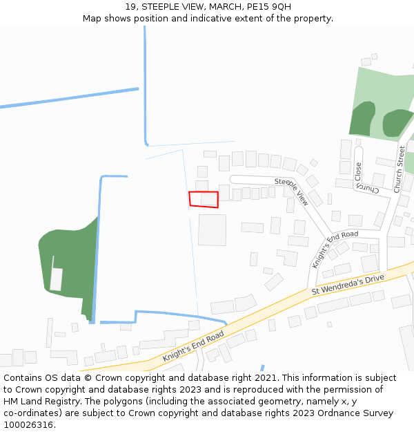 19, STEEPLE VIEW, MARCH, PE15 9QH: Location map and indicative extent of plot