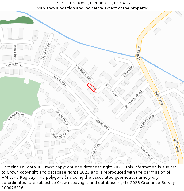 19, STILES ROAD, LIVERPOOL, L33 4EA: Location map and indicative extent of plot