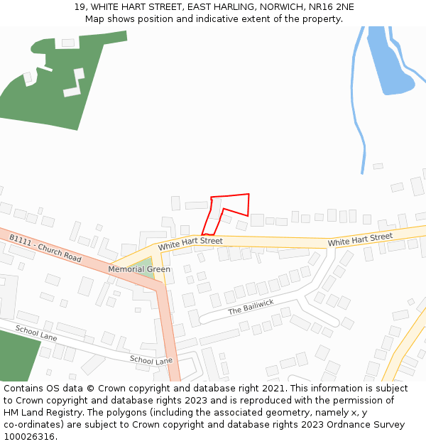 19, WHITE HART STREET, EAST HARLING, NORWICH, NR16 2NE: Location map and indicative extent of plot