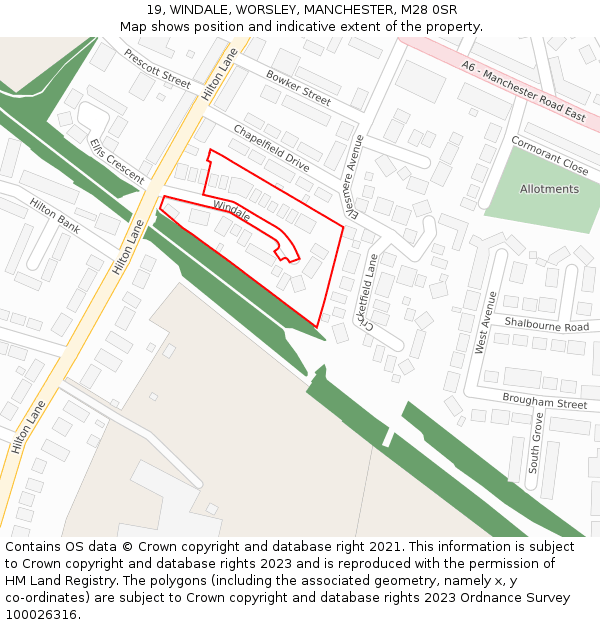 19, WINDALE, WORSLEY, MANCHESTER, M28 0SR: Location map and indicative extent of plot