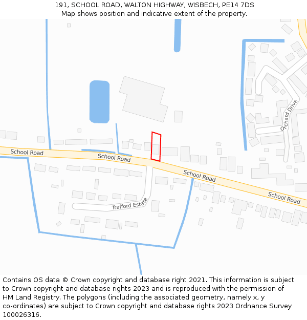 191, SCHOOL ROAD, WALTON HIGHWAY, WISBECH, PE14 7DS: Location map and indicative extent of plot
