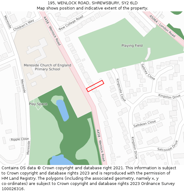 195, WENLOCK ROAD, SHREWSBURY, SY2 6LD: Location map and indicative extent of plot