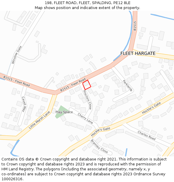 198, FLEET ROAD, FLEET, SPALDING, PE12 8LE: Location map and indicative extent of plot