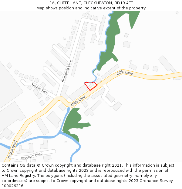 1A, CLIFFE LANE, CLECKHEATON, BD19 4ET: Location map and indicative extent of plot