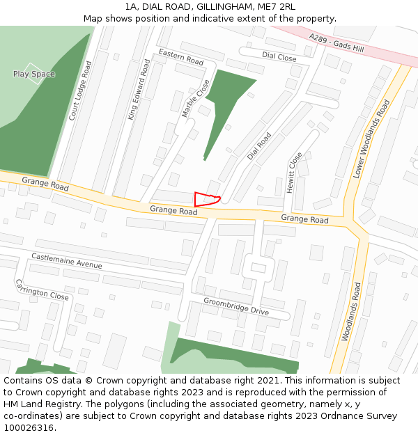 1A, DIAL ROAD, GILLINGHAM, ME7 2RL: Location map and indicative extent of plot