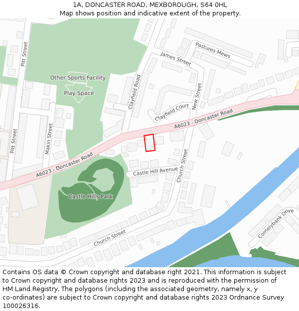 1A, DONCASTER ROAD, MEXBOROUGH, S64 0HL: Location map and indicative extent of plot