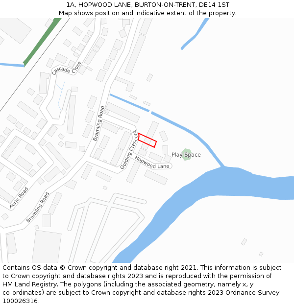 1A, HOPWOOD LANE, BURTON-ON-TRENT, DE14 1ST: Location map and indicative extent of plot