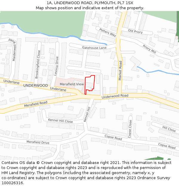 1A, UNDERWOOD ROAD, PLYMOUTH, PL7 1SX: Location map and indicative extent of plot