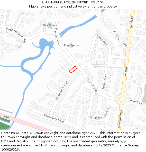 2, ARNHEM PLACE, SHEFFORD, SG17 5UJ: Location map and indicative extent of plot