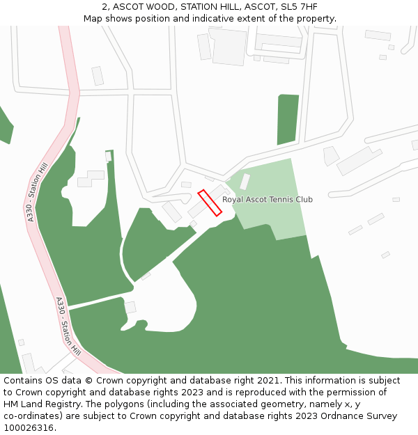 2, ASCOT WOOD, STATION HILL, ASCOT, SL5 7HF: Location map and indicative extent of plot