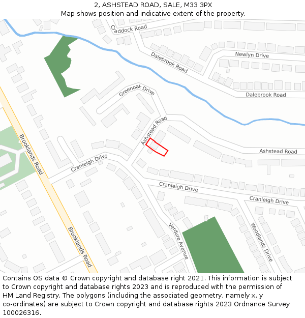 2, ASHSTEAD ROAD, SALE, M33 3PX: Location map and indicative extent of plot