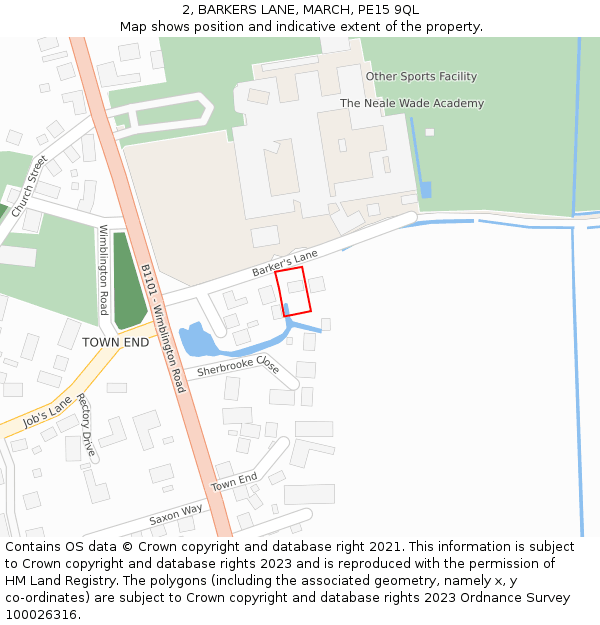 2, BARKERS LANE, MARCH, PE15 9QL: Location map and indicative extent of plot