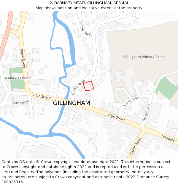 2, BARNABY MEAD, GILLINGHAM, SP8 4AL: Location map and indicative extent of plot