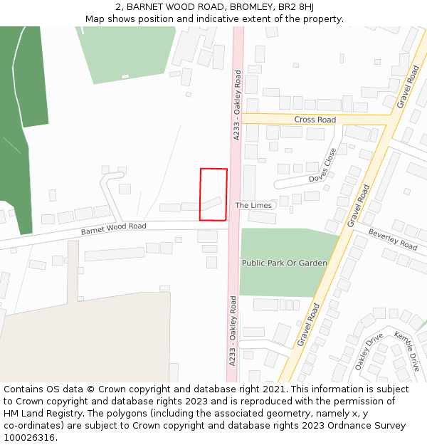 2, BARNET WOOD ROAD, BROMLEY, BR2 8HJ: Location map and indicative extent of plot